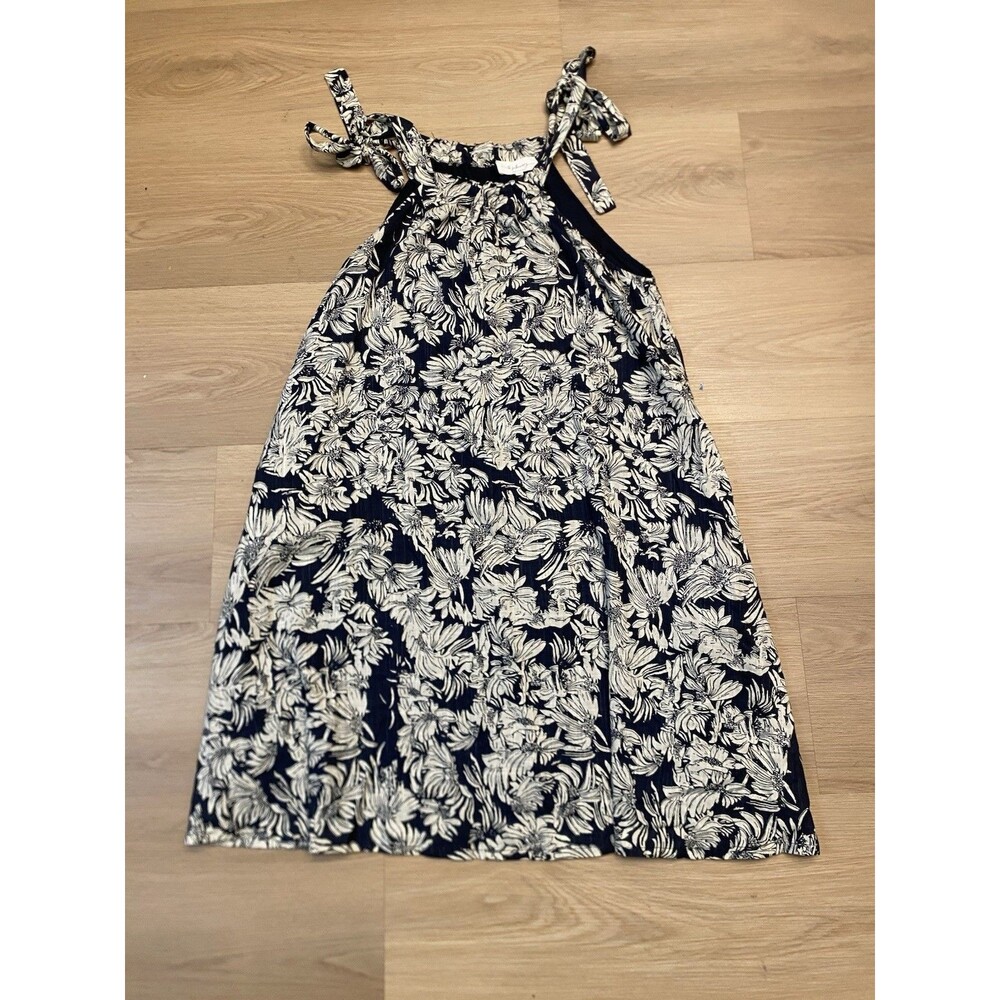in february Black And White Floral Sundress With Pockets
